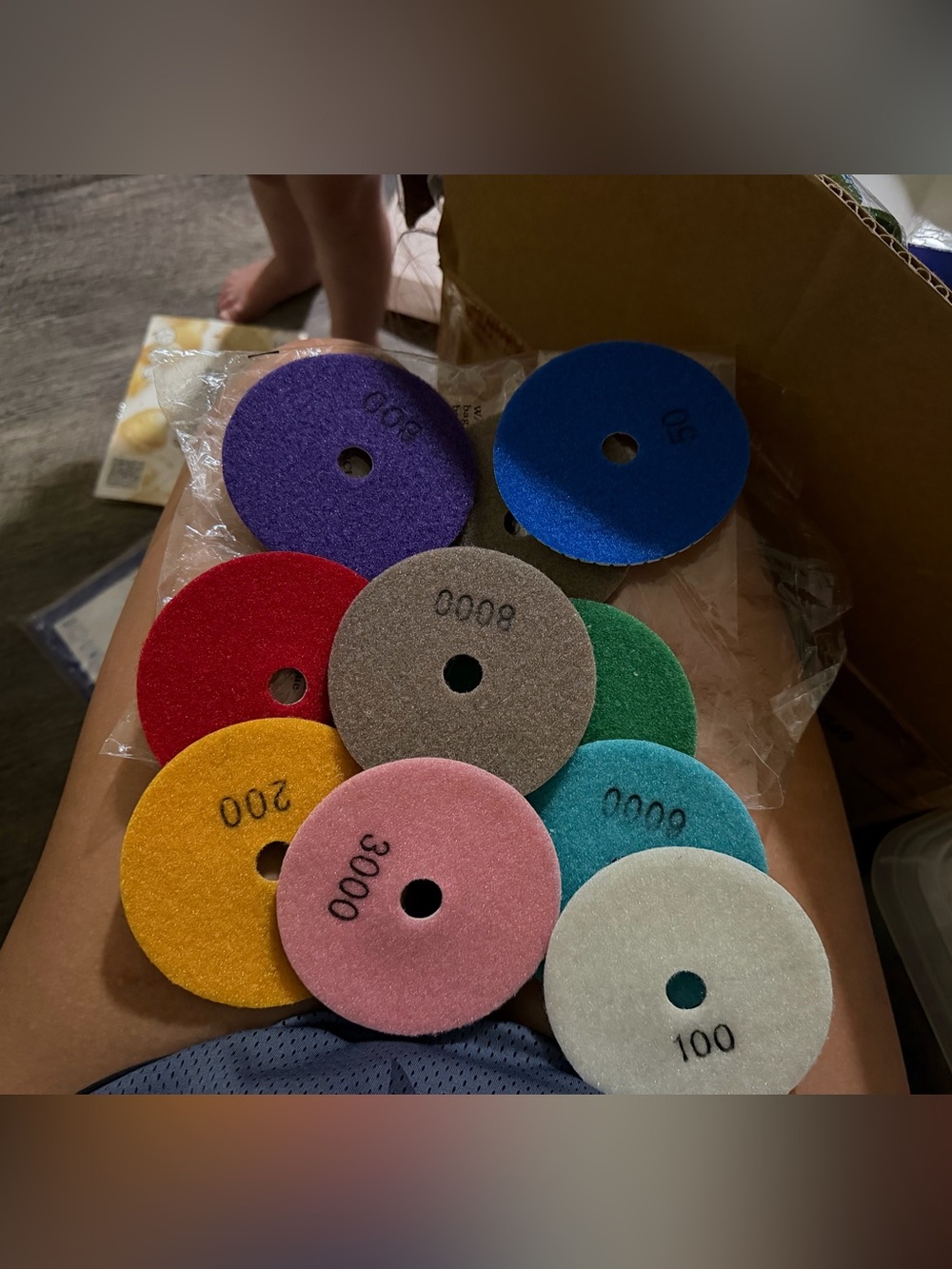 4” Diamond Polishing Pads 50–6000 Grit Granite Marble Concrete Set